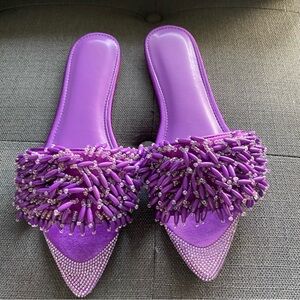 Purple sandals slides